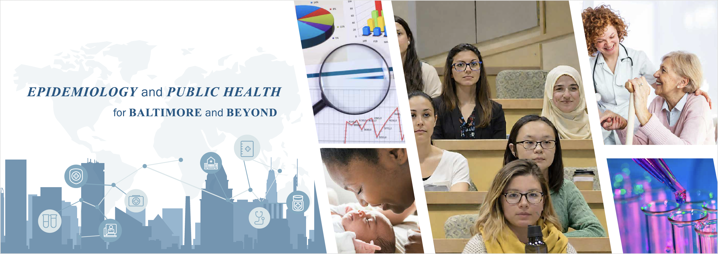 eph banner showing healthcare and research in action